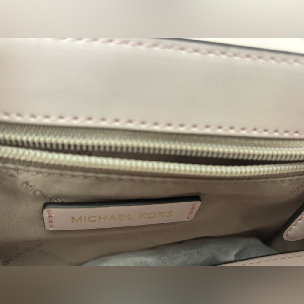 Michael Kors Pink Blush Crossbody Purse Shoulder Bag 9x7x3 Hard Leather NWOT - Picture 11 of 11